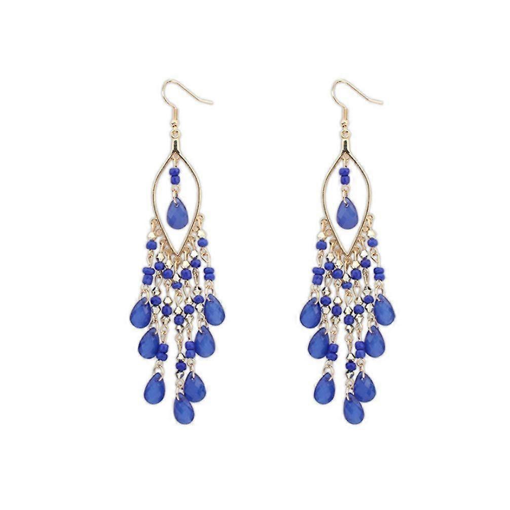 1 Pair Bohemian Colorful Tassel Earrings for Women, Handmade Beaded Dangle Drops,  Gift Choice