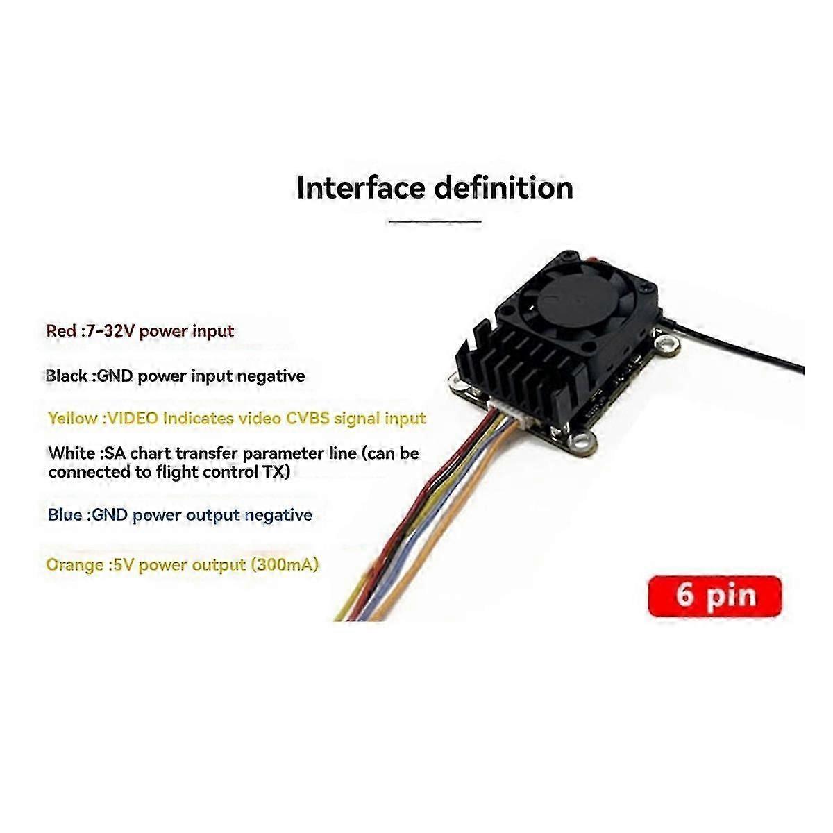 5.8G 2W VTX 2000mW FPV Video Transmitter Module Parameters Adjustable compatible FPV Long Range RC Drone