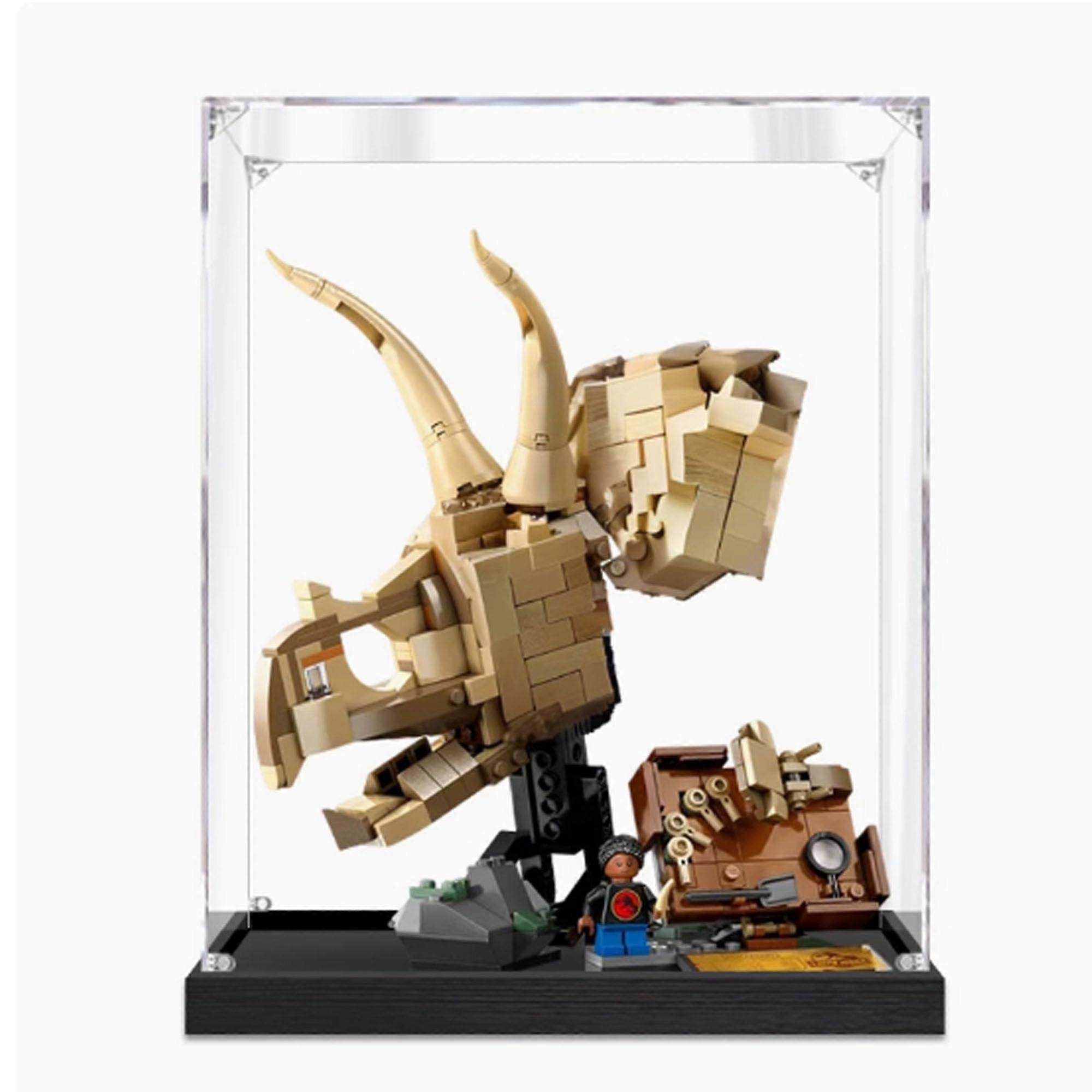 Acrylic Display Case for  76969 Triceratops Skull Model, Dustproof Clear 3mm Showcase