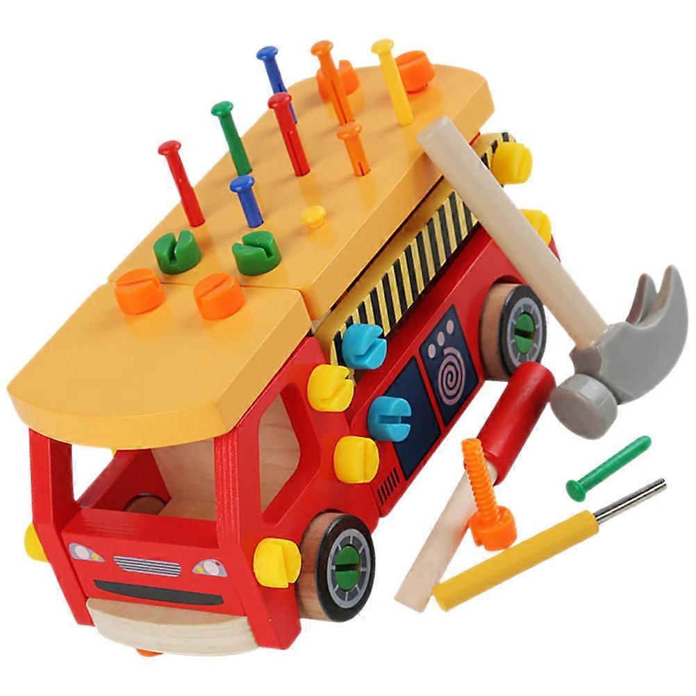 Wooden Tool Set Kids Construction Toolbox for Pretend Play 1Set