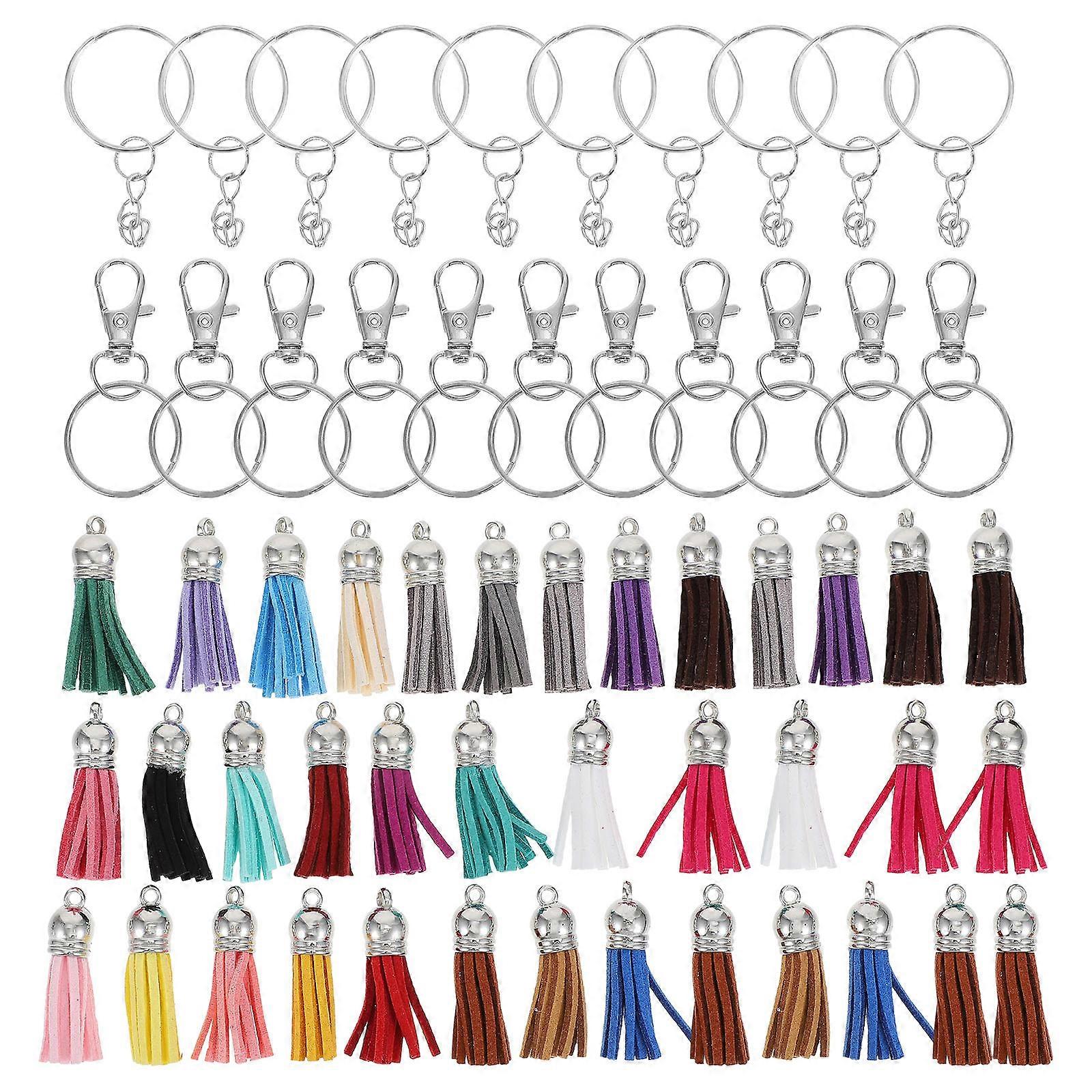 Keychain Making Accessory DIY Kit for 1Set Multicolor Tassel Materials