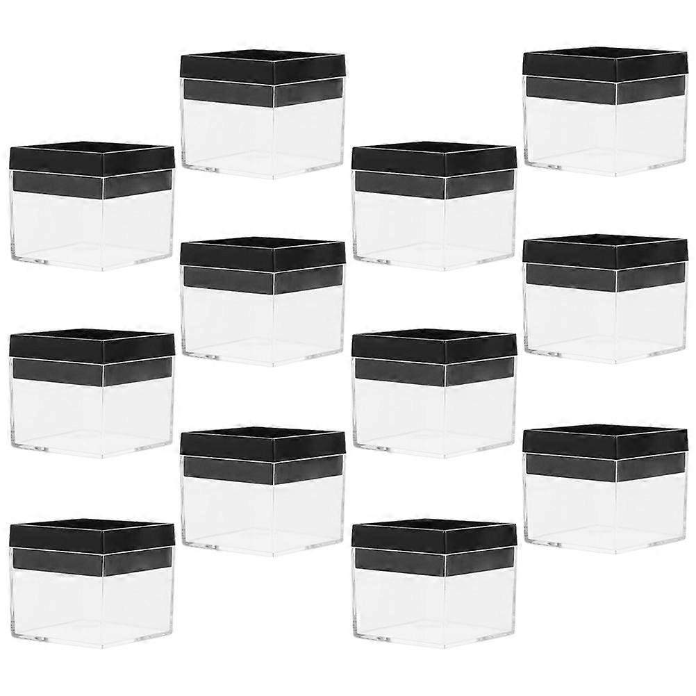 Transparent Mineral Specimen Box Display Case for Storage Use 12Pcs
