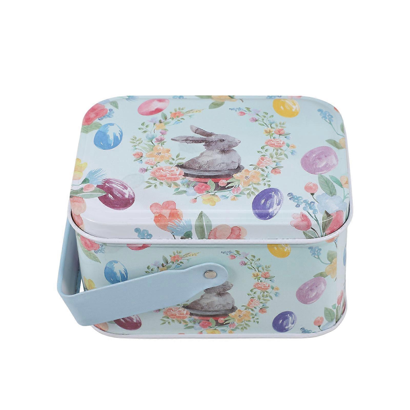 Easter Cookie Jar for Storing Candy Metal Biscuit Holder
