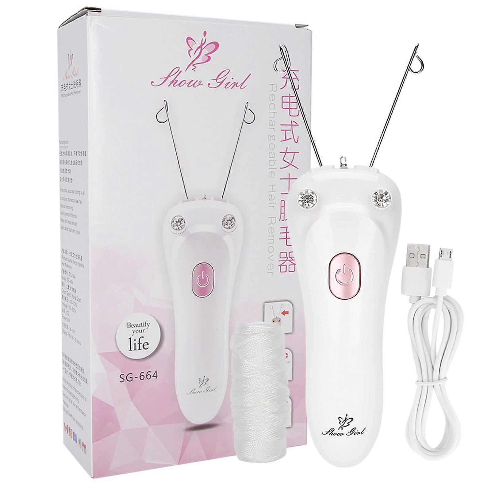 Electric Cotton Thread Epilator, USB Charging (USB Cable) (Pink)