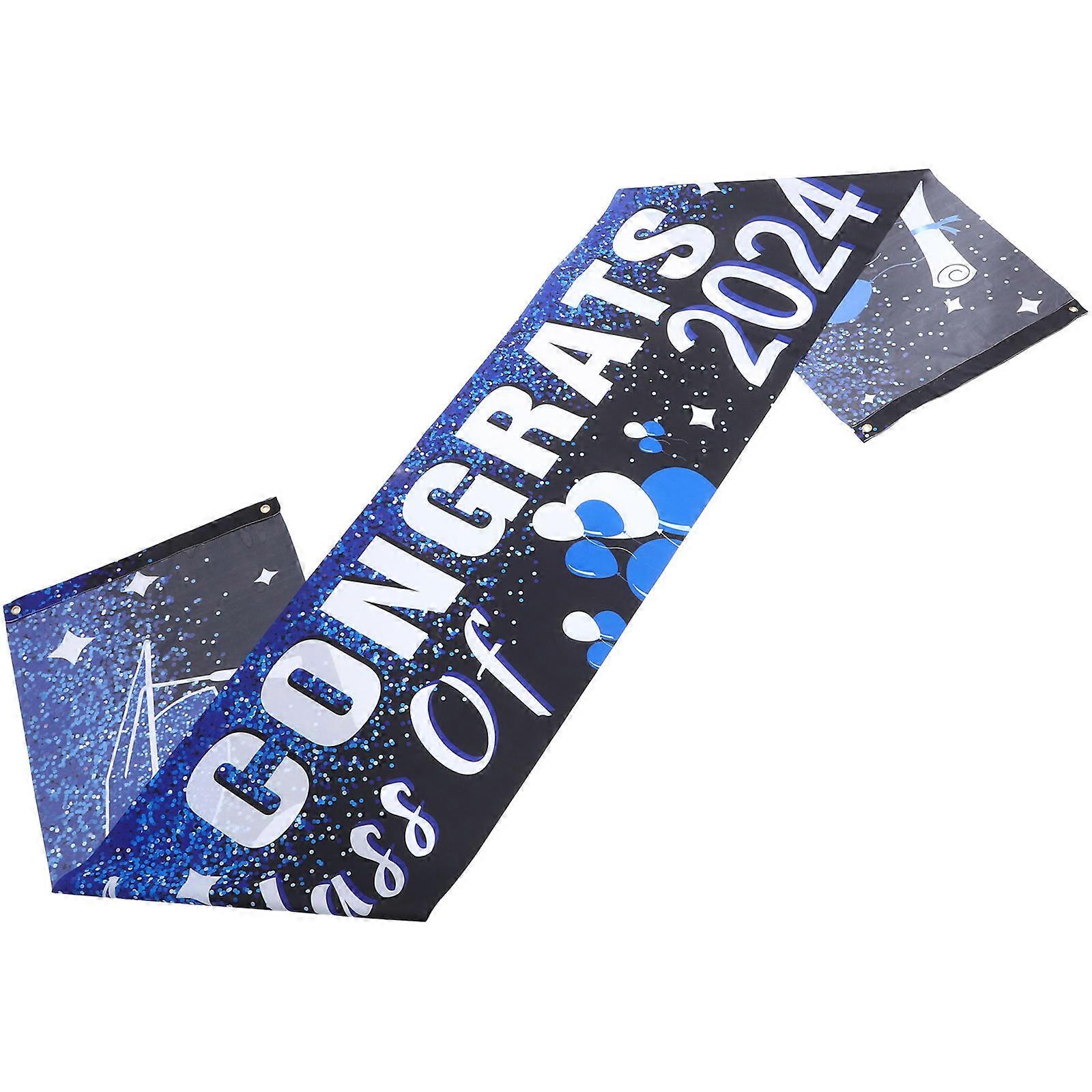 Graduation Decor Banner for Party Background 2Pcs Multi Color Polyester