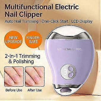 2026 Hot!! 2-in-1 Electric Nail Clipper and Polisher | LED Light, Pinch Proof Safety, Polishing and Sanding, USB Charging, Versatile Nail Tool for Hom
