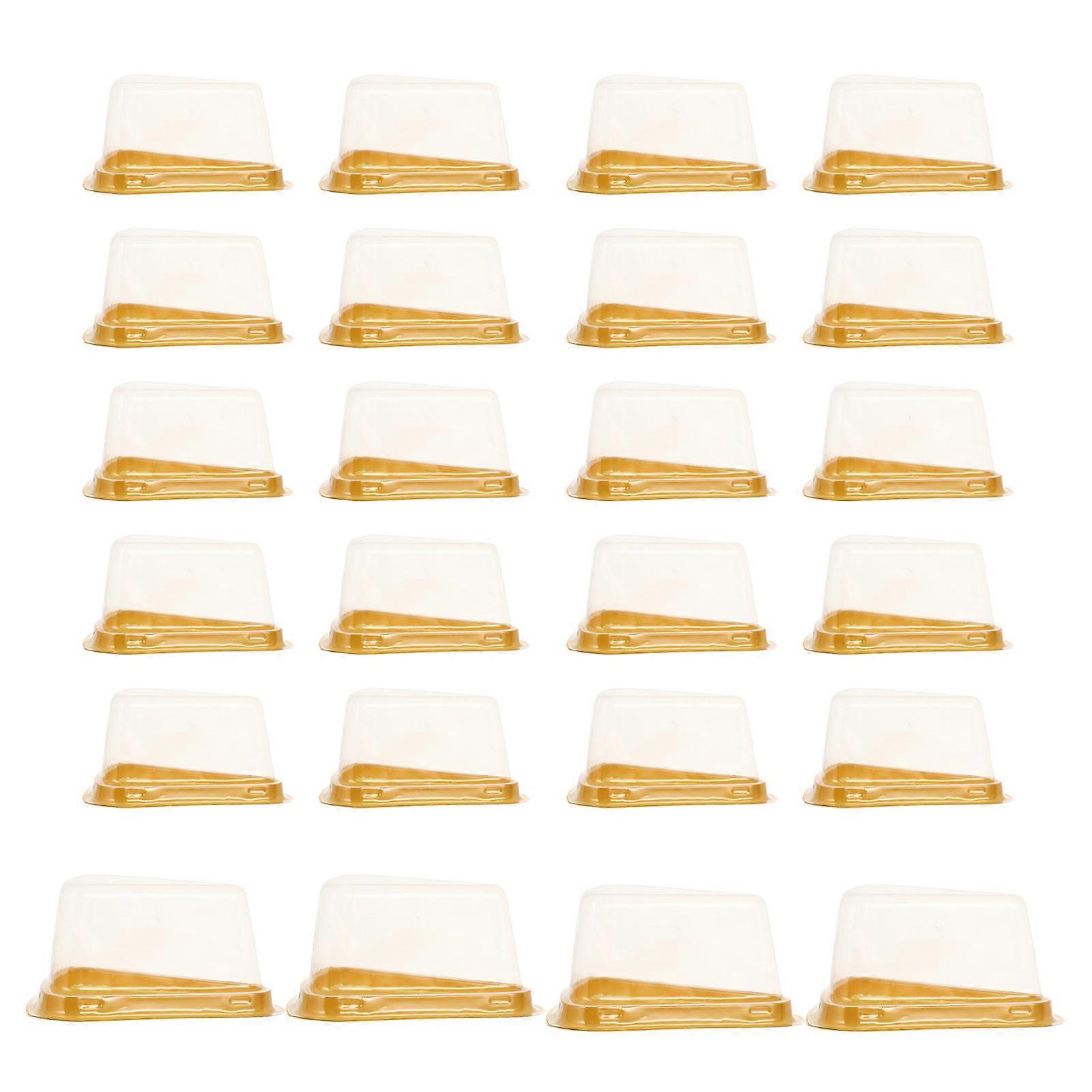 100pcs Transparent Triangle Mousse Cake Boxes Single Cupcake Container