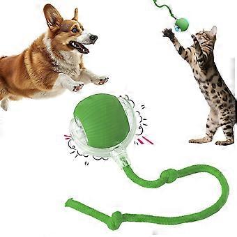 Interactive Vibrating Pet Ball with Tail - Durable Silicone Play Toy for Dogs & Cats_qlsg