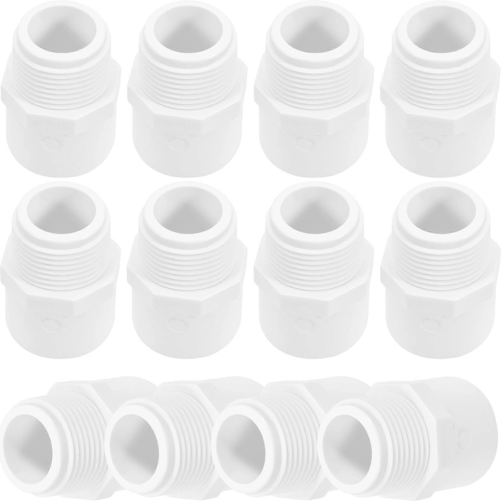 White PVC External Thread Pipe Connector for Water Pipe 20Pcs Adapter Set