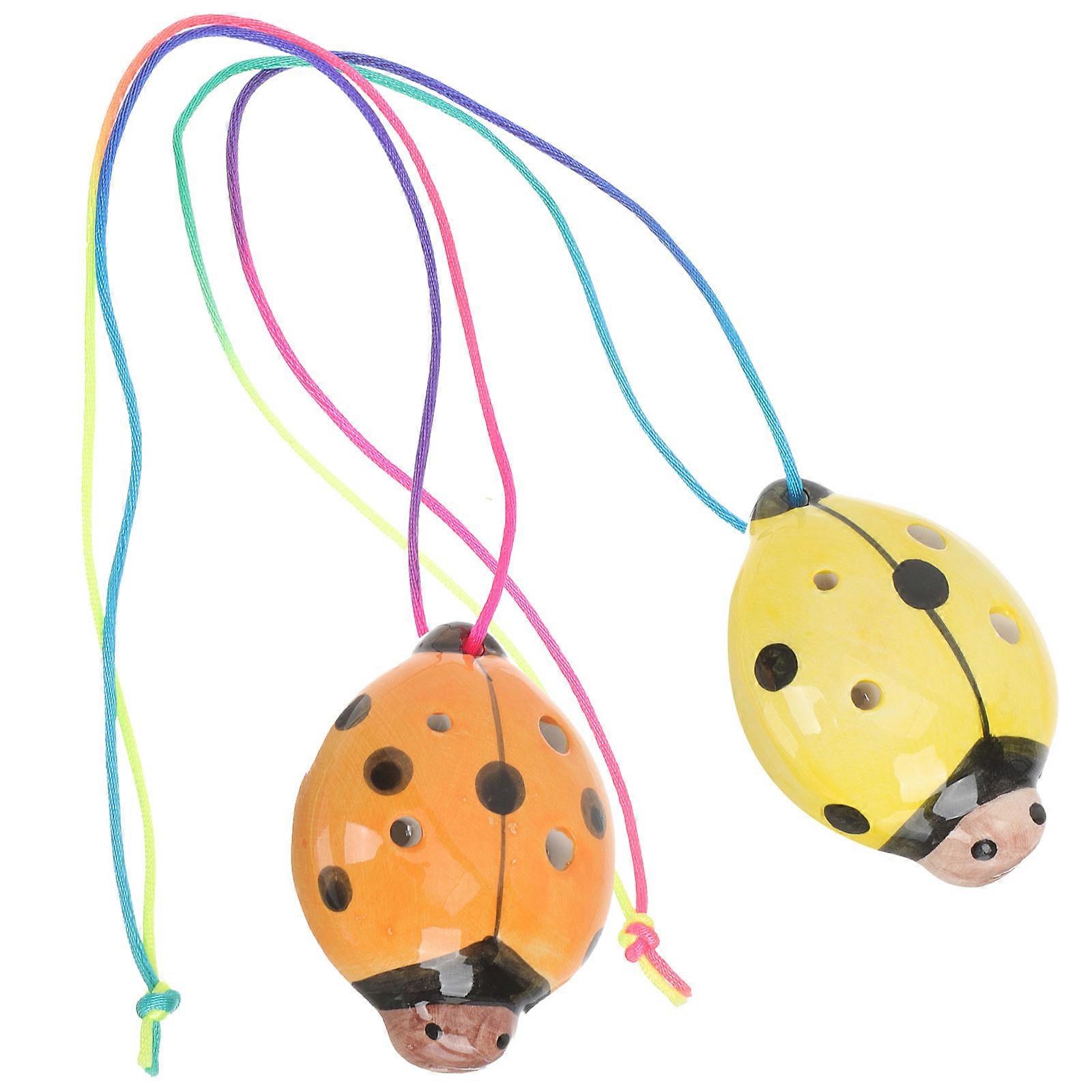 Assorted Color Ceramic Ocarina for Performance 2Pcs Beginner Wind Instrument