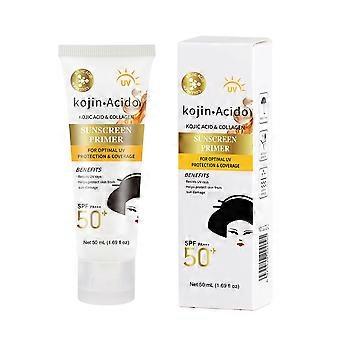 Kojicsyre solkremprimer, SPF50+ PA+++ 2-i-1 UV-beskyttelse og lysnende primer (50 ml)
