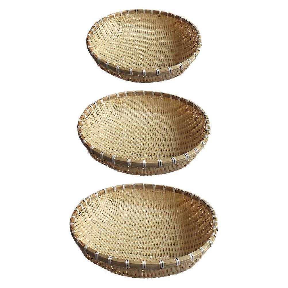 Tray for Storage with 3Pcs Woven Multipurpose Baskets