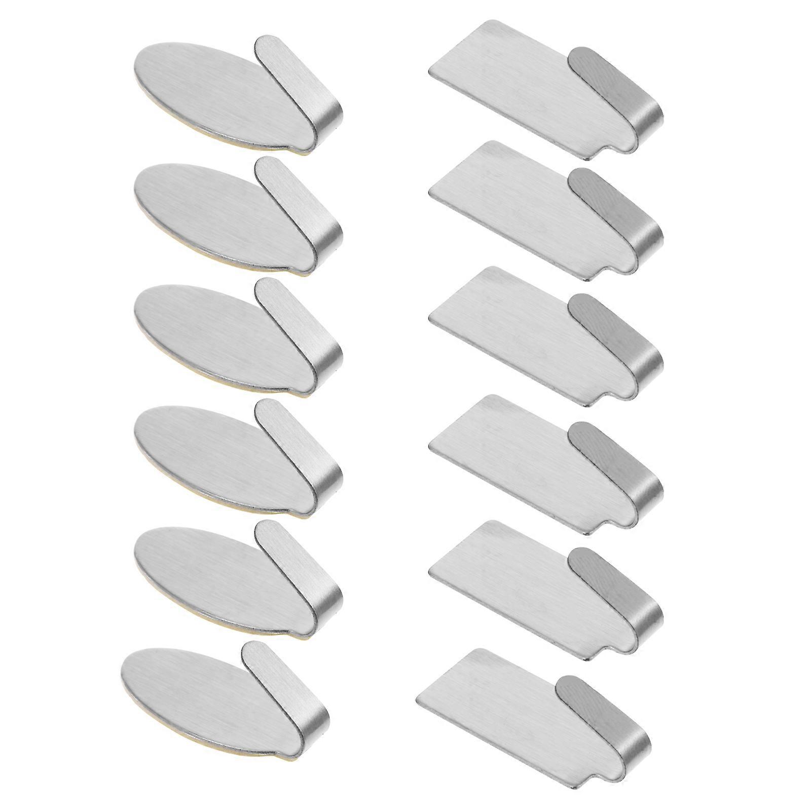 Adhesive Hooks Stainless Steel Hooks Wall Self Sticky Function 24Pcs