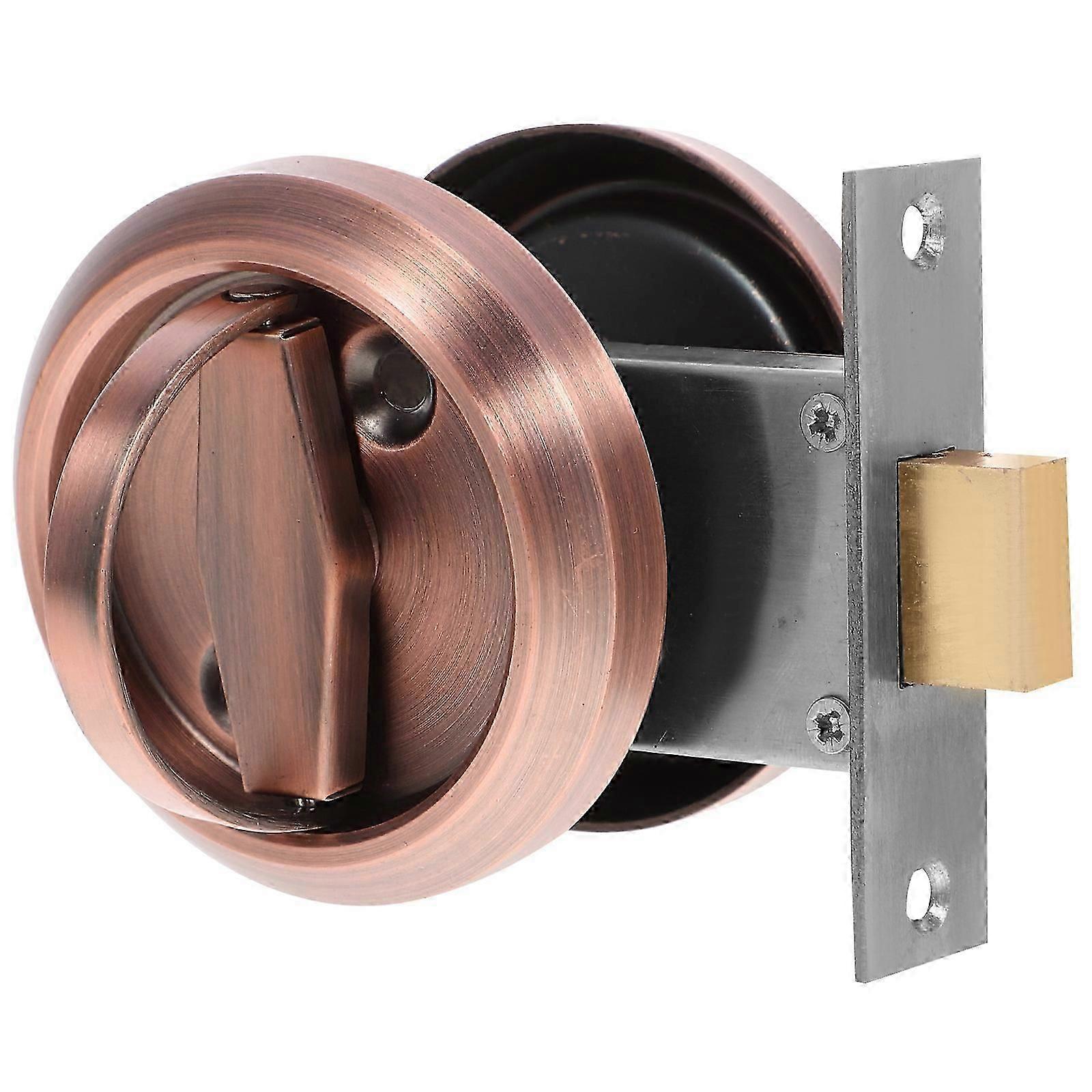 Textured Arc Edging Concealed Pull Ring Lock For Adults Dark Brown Durable 1 Set
