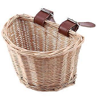 Enfants Vintage Rotin Bicycle Baskets Bike Scooter Basket Enfants Bicycle Front Basket, xs (bois Col