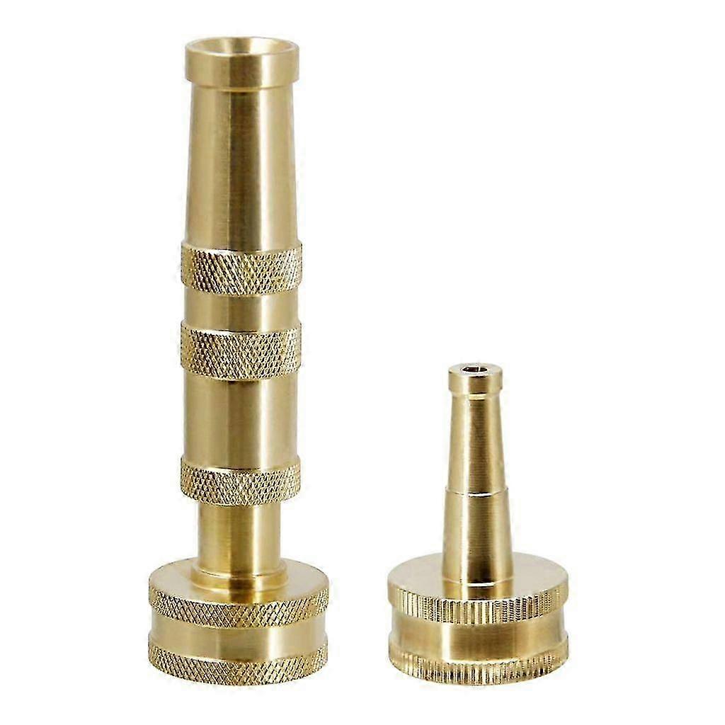 2Pcs Solid Brass Adjustable Twist Hose Nozzle Jet Sweeping Sprayer for Watering