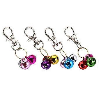 Cat Collar Bells Metal Training Charm for Pet Use 4Pcs Assorted Colors