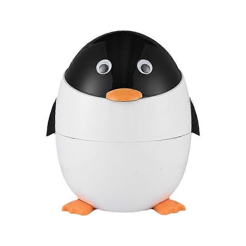 Cute Penguin Desktop Trash Can, Mini Plastic Waste Bin