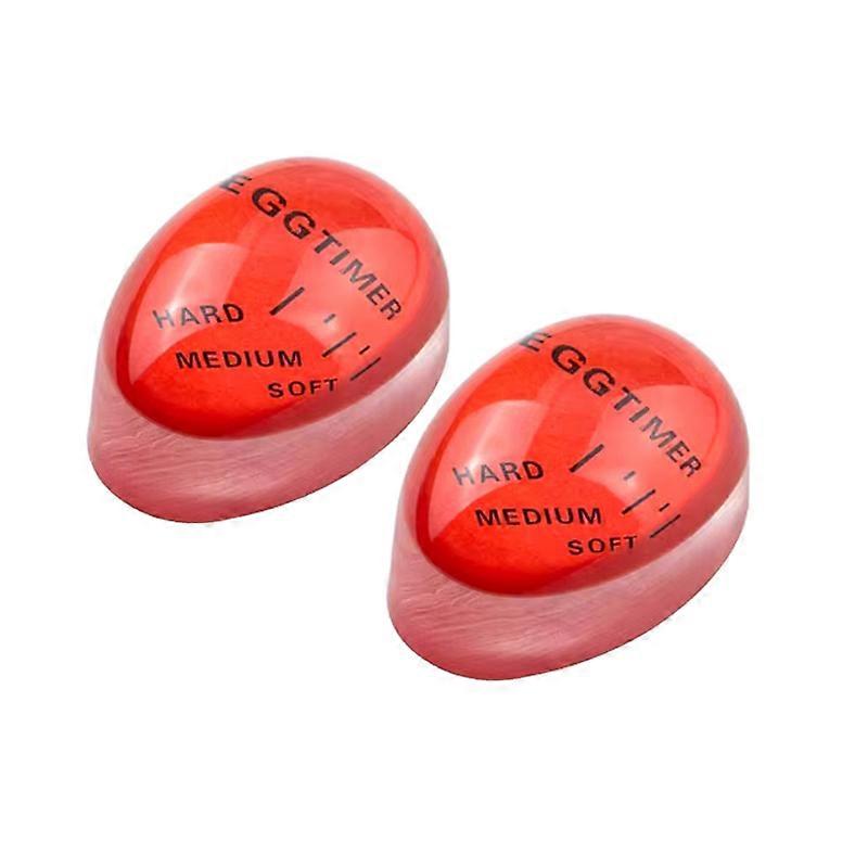 Color Changing Egg Timer 2-Pack for Boiled Eggs, Heat-Sensitive Indicator, Soft/Medium/Hard, Red(2pc)