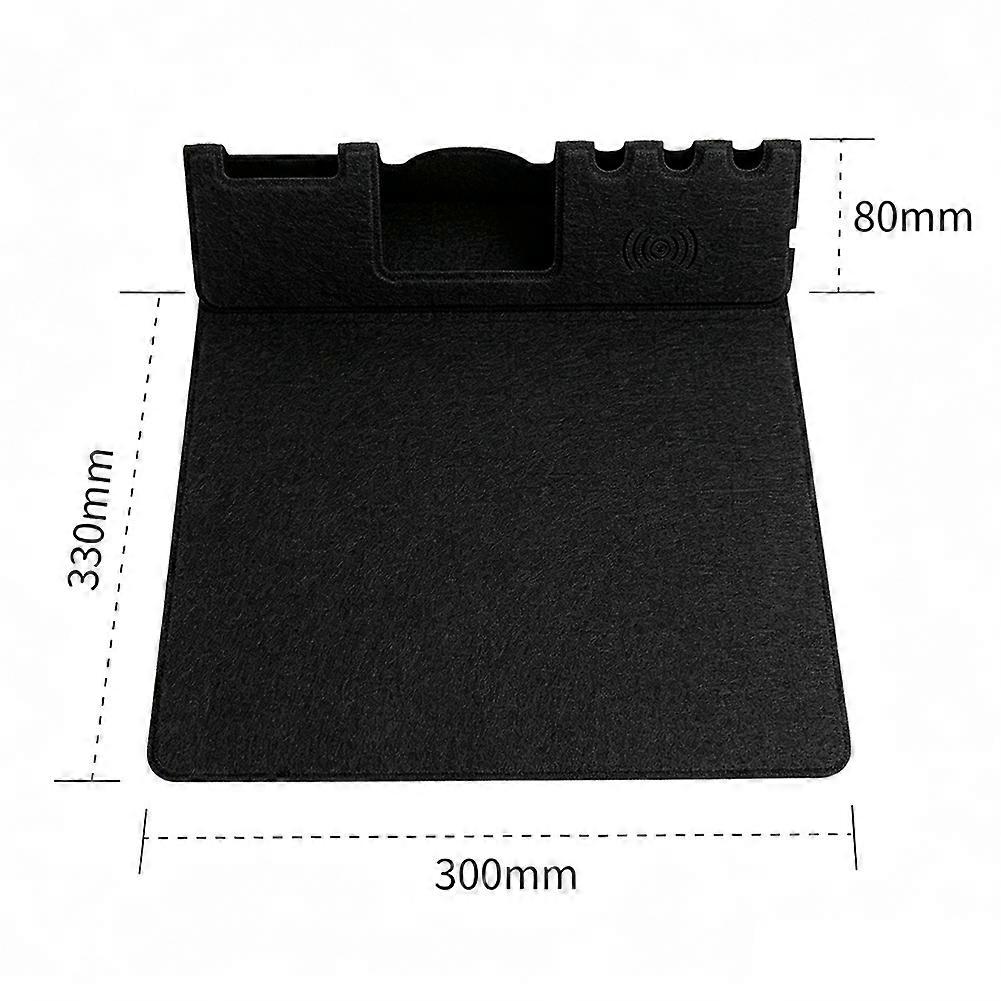 15W Fast-Charging Foldable Mouse Pad with Storage Function - Multifunctional Desktop Organizer Mouse Pad.