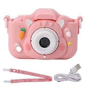Children Camera with 2in Screen AI Face Recognition Multifunctional Kids Game Camera USB Charging Pink Compact Design