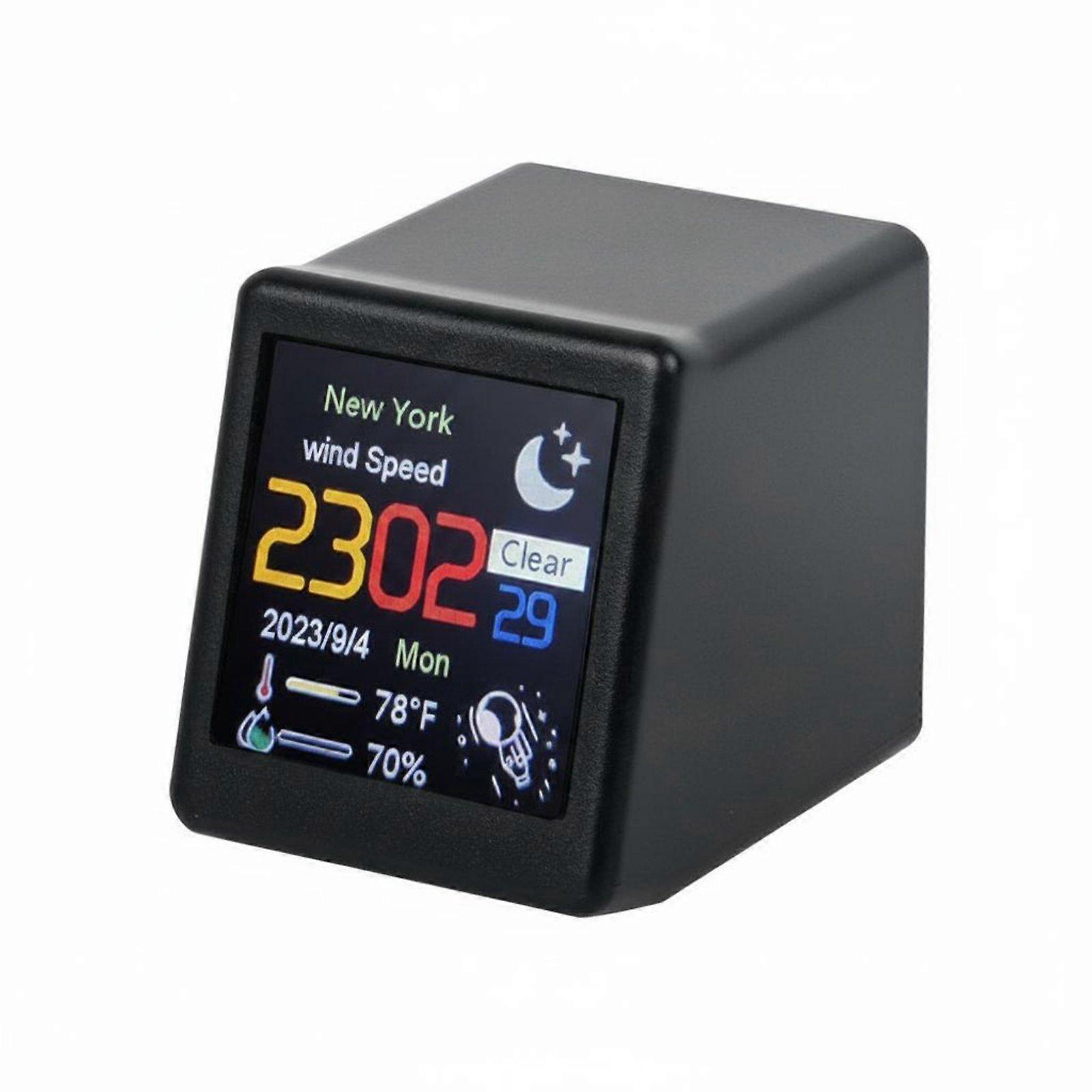 Smart Desktop Clock Type-USB-C Charging Weather Clock No App Needed Desktop