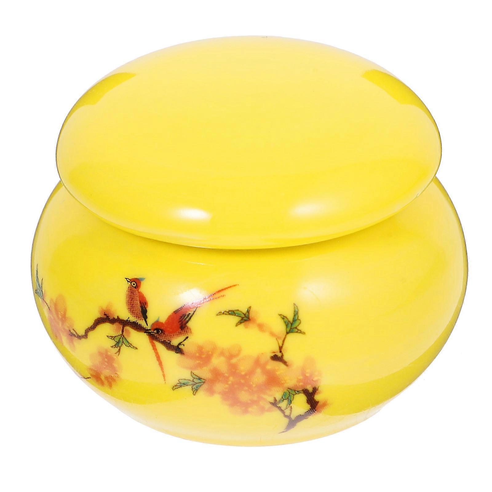 Yellow Tea Canister for Storage Versatile Ceramic Candy Jar