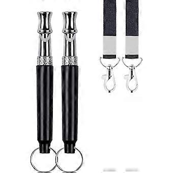 Professional Ultrasonic Dog Whistle, Dog Training Whistle, Adjustable Frequencies, Ultrasonic Dog Obedience Whistle, Metal Training Whistle with Blac