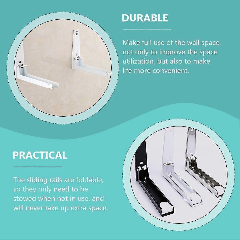 1 Pair Microwave Mount Bracket Foldable Oven Shelf Kitchen Stretch Rack