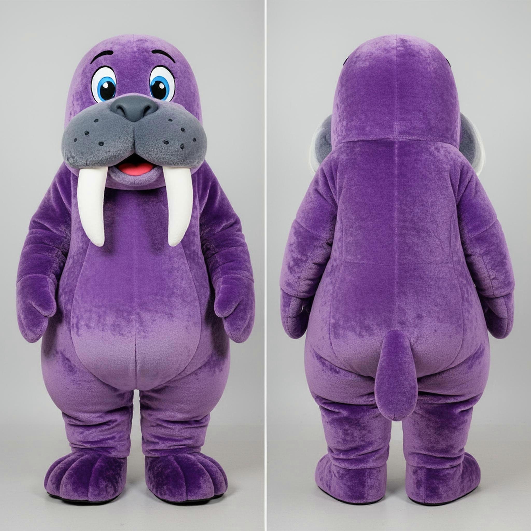 MASTICOT Violet Plush Walrus Mascot