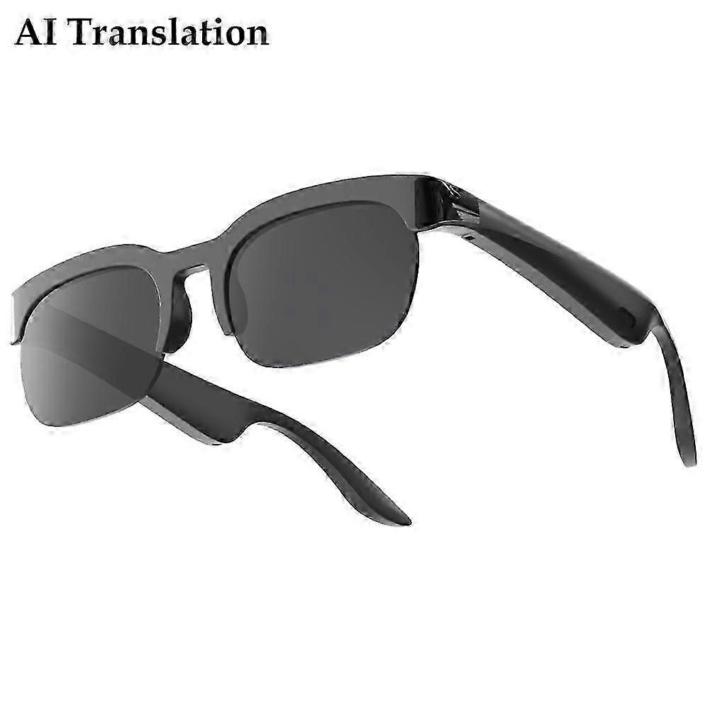 Smart Audio Glasses - Open Ear, Bluetooth 6.0, 5H Playtime, Touch Sensor, Black