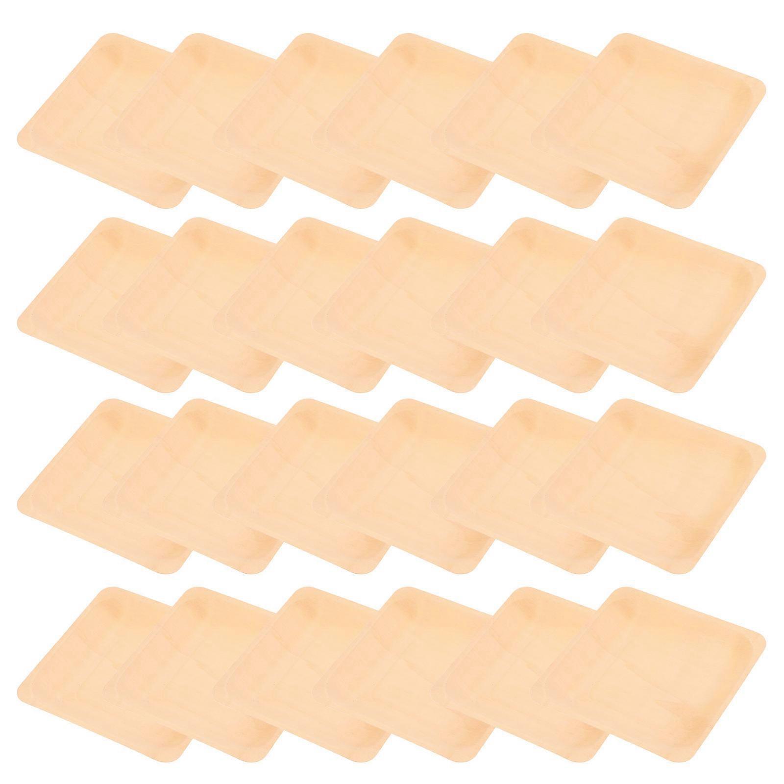 Wood Tableware Square for Kitchen Use 100Pcs Party Plates