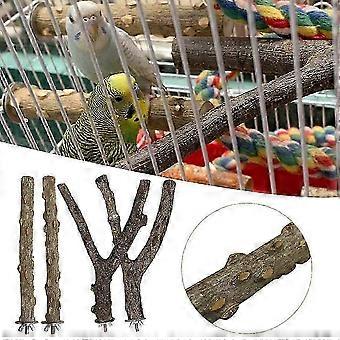 4 PCS Natural Wood Bird Perch Stand, Hanging Multi Branch Perch for Parrots_l