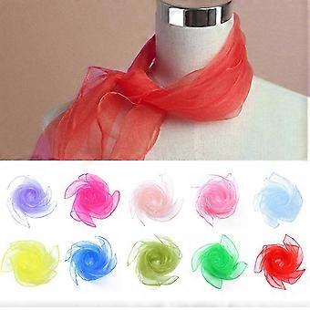 Dance Scarves 12 Pack for Kids, Square 60cm Chiffon for Juggling Music Rhythm