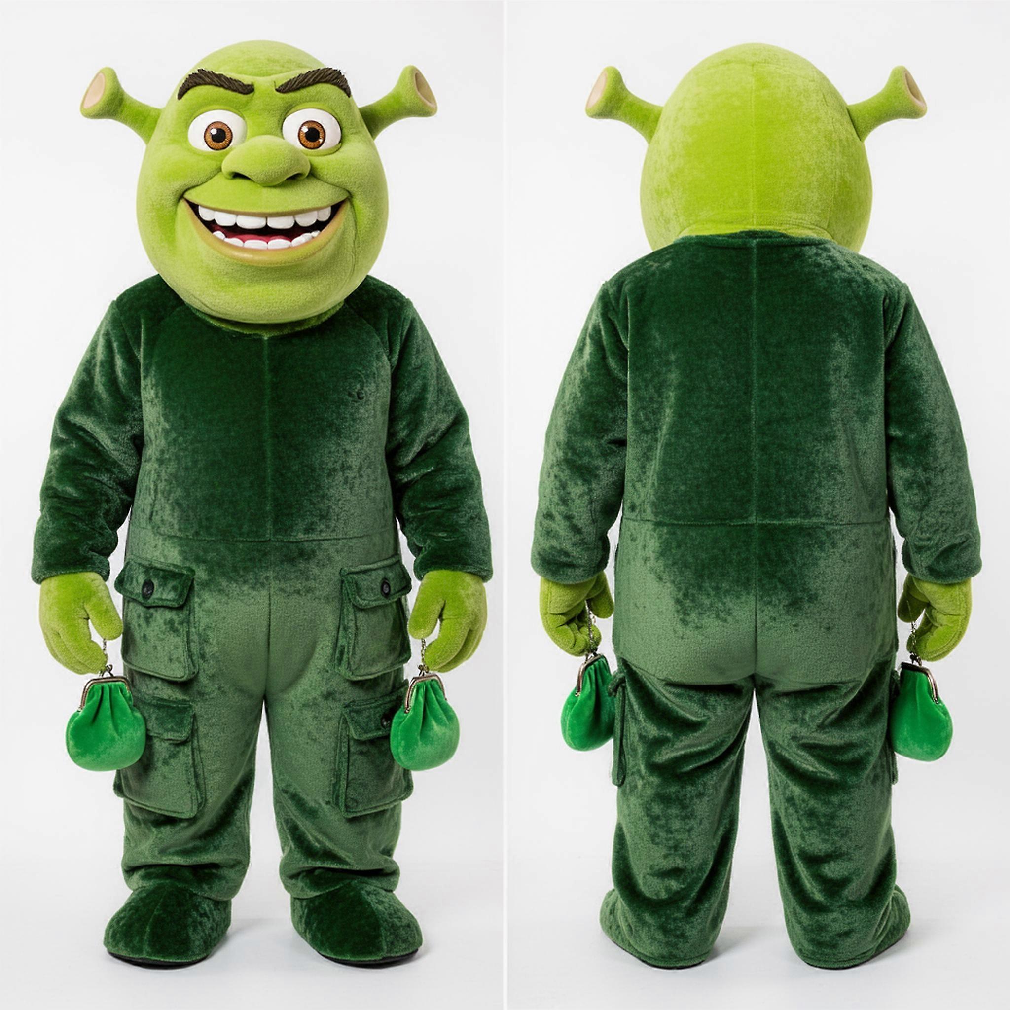 MASTICOT Emerald Green Grinning Ogre Mascot