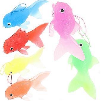 Peixe artificial grande modelo de peixinho dourado para decoração de aquário, conjunto de 6 peças.
