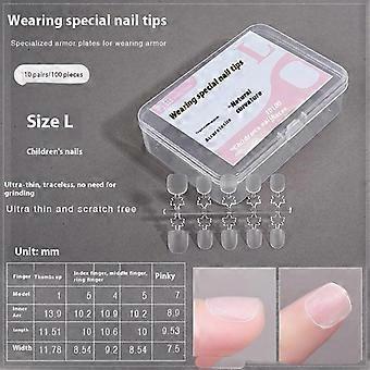 100 Stück/Box Künstliche Fingernägel zum Aufkleben, Sargform, transparente künstliche Nagelspitzen für die Nagelverlängerung, Maniküre-Werkzeug für Kinder