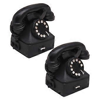Resin Telephone Toy Vintage Phone Model Decor for Kids 4Pcs