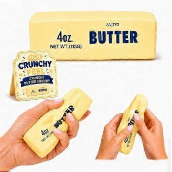 Crunchy Butter Squishy, ASMR Sensory Fidget Toy for Stress Relief Crunchy butter squishy with satisfying ASMR crunch, soft and durable,_XgXd