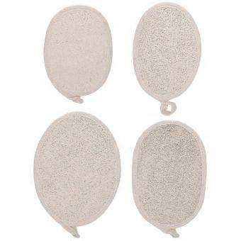 4Pcs Natural Loofah Shower Pad Body Scrub Exfoliate Luffa Bath Sponge Shower Rubbing Tool