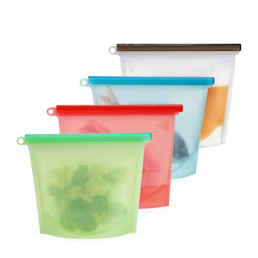 Reusable Silicone Food Storage Bags, 4-pack Multi-purpose Storage Bag Containers