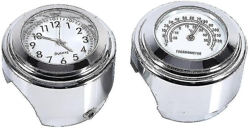 Motorcycle Handlebar Watch, 7/8 "waterproof Motorcycle Handlebar Mount Digital Clock And Temp Thermo