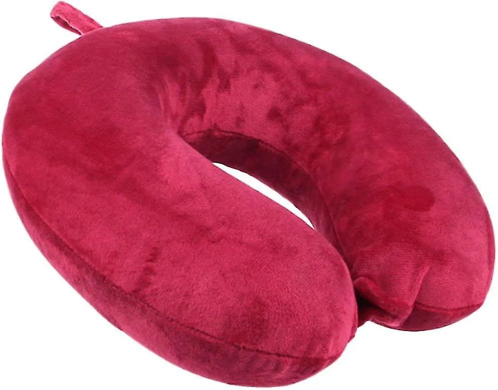 Memory Travel Pillow U Shape Cousin Neck Support Head Support Foam Portable Therapeutic Airplane Car (punainen)