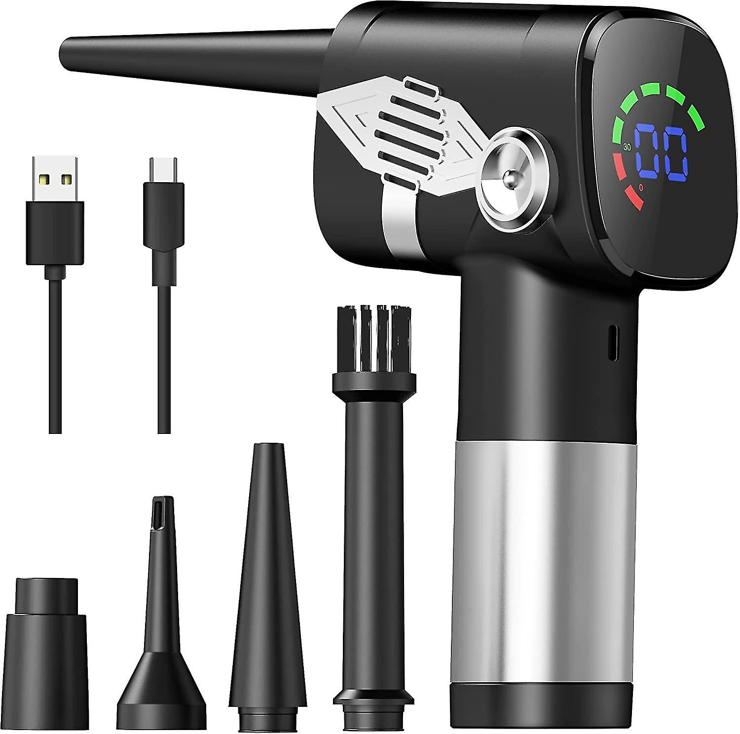 Compressed Air Duster, Electric Air Duster, 6000mah Rechargeable Ha...