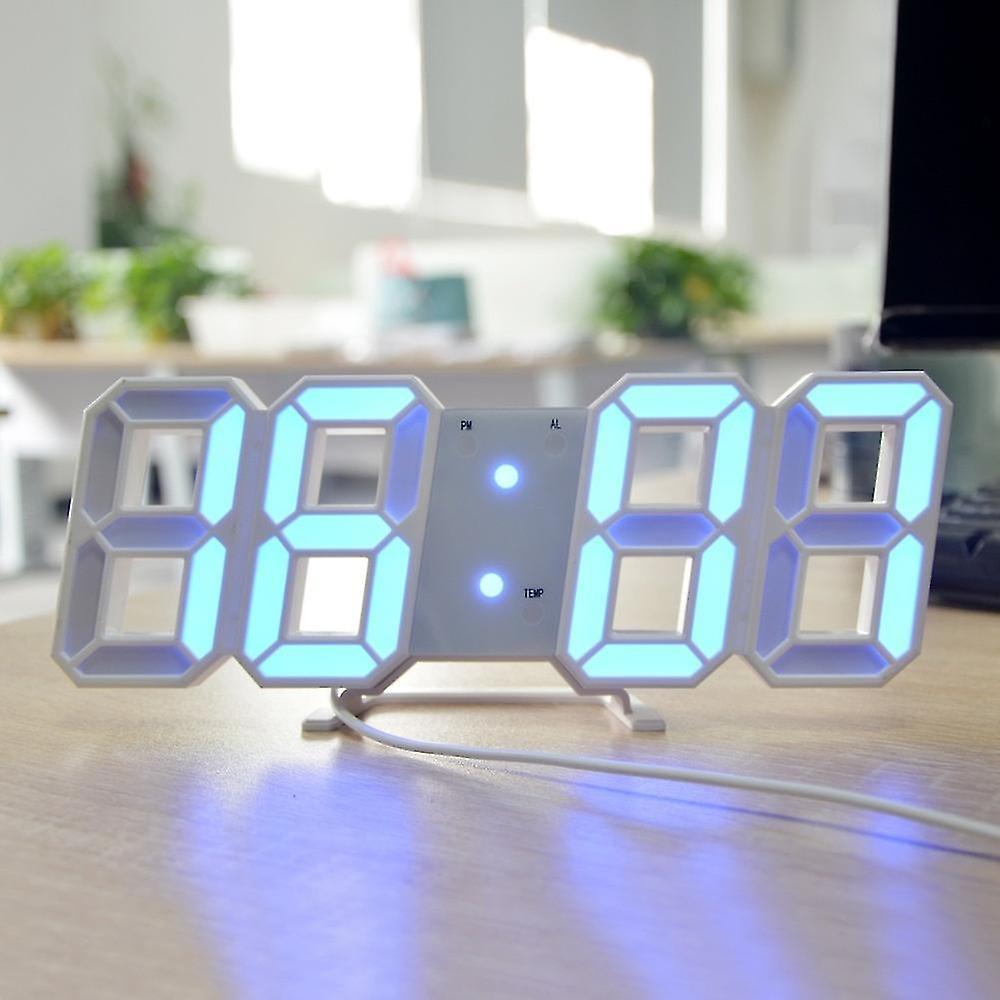 Modern Design 3D Large Wall Clock LED Digital USB Electronic Clocks On The Wall Luminous Alarm Table