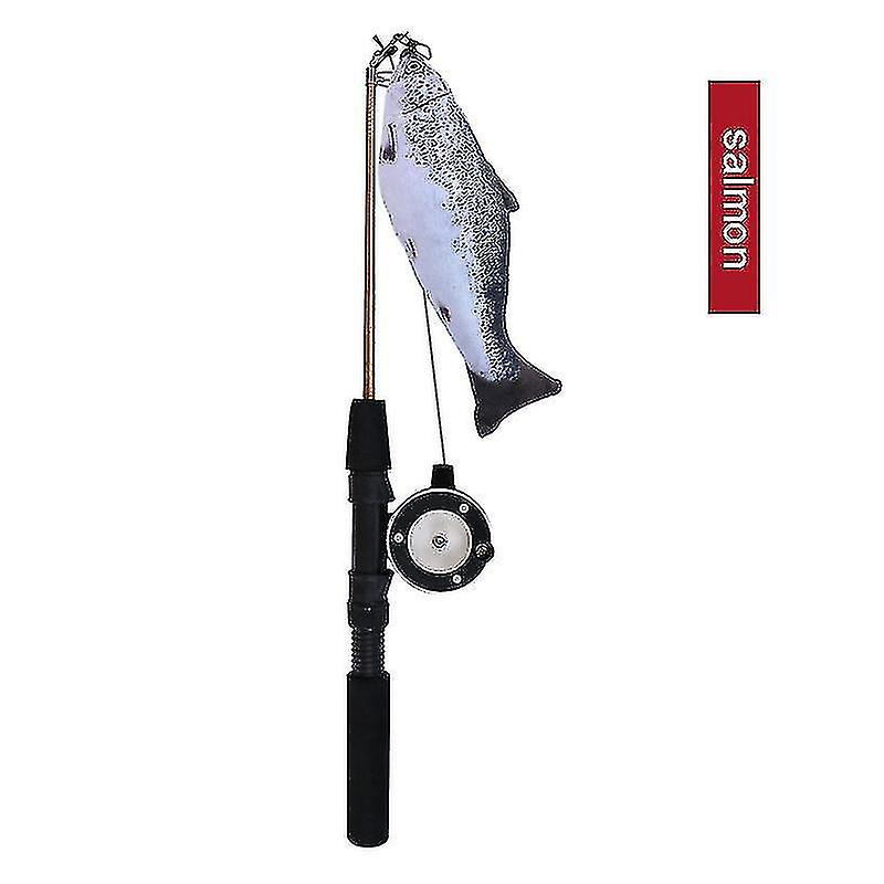 Jouet de chat interactif canne à pêche, jouets de chat de compagnie, forme de poisson réaliste Jouet de chat rétractable