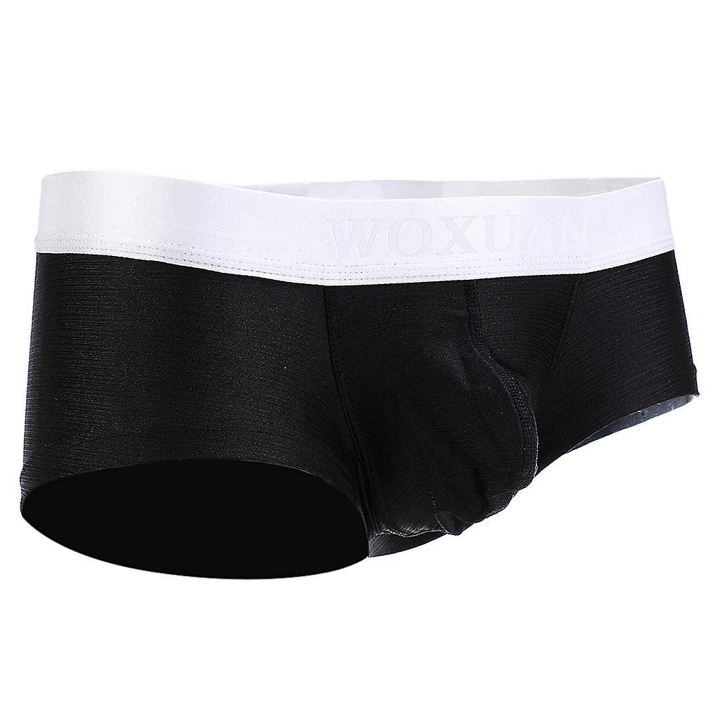 Man's Silky soft Solid Boxer Brief Men's Underwear S Black