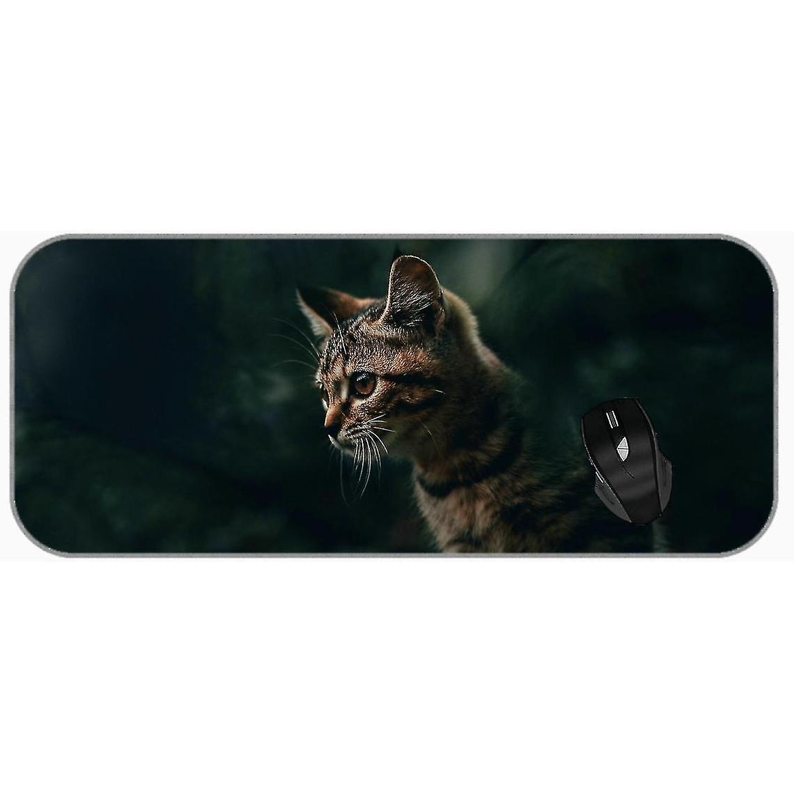 (750x300x3) Stitched Edges Gaming Mouse Pad Aurora Mountain Sky Non-slip Rubber Mousepad