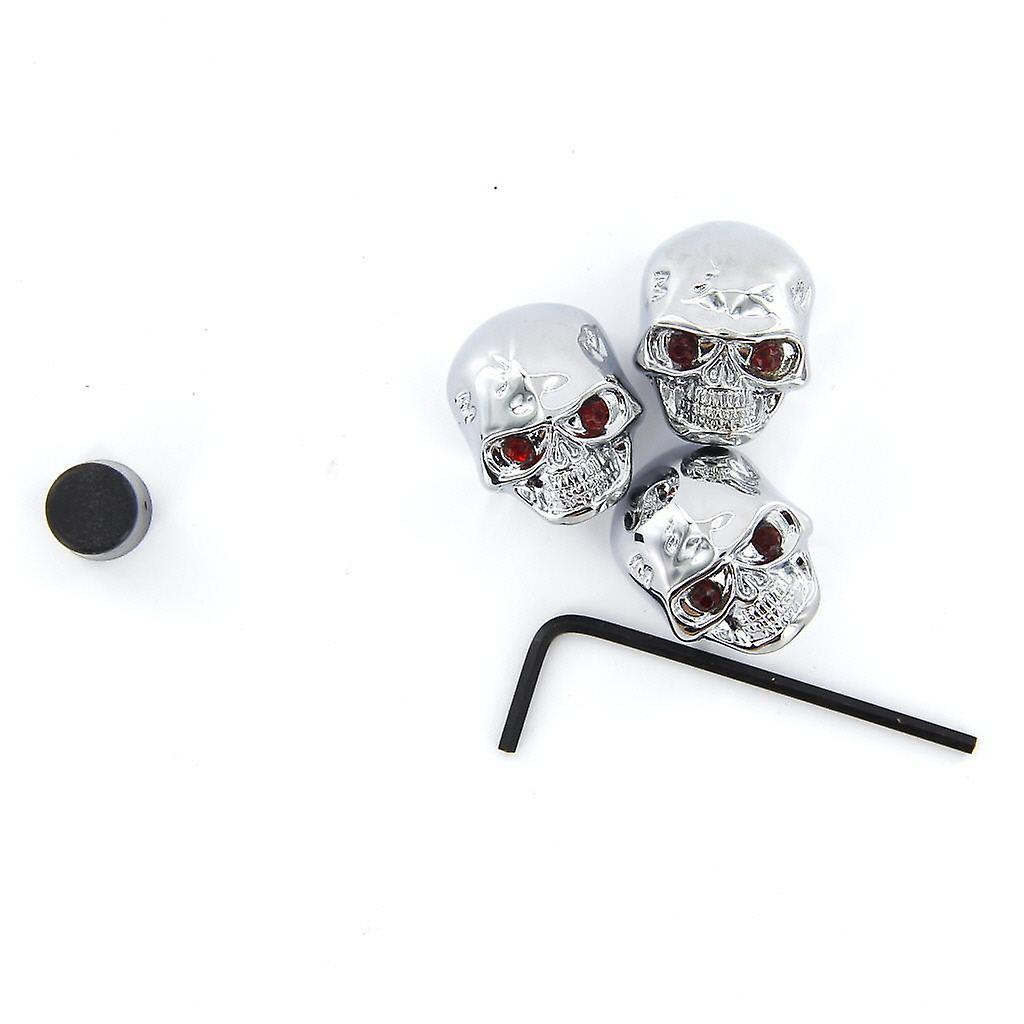 3 pcs Metal Skull Volume Knobs for Electric Guitar - Silver Tone