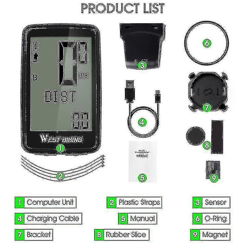 Five Language Computer Rainproof Wireless Code Meter For Bicycle Riding Odometer Speed Detector Mtb Bike Accessories